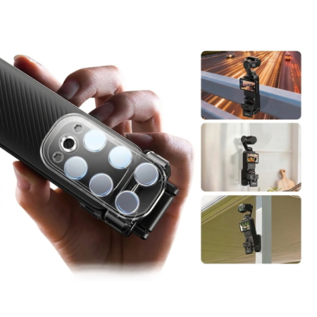 Ulanzi PK16 (C091) - uchwyt montażowy z magnetycznym mocowaniem do DJI Osmo Pocket 3 / 4 - magnesy, przykład zastosowania